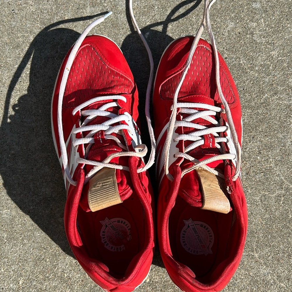 New Balance Red and White Athletic Sneakers